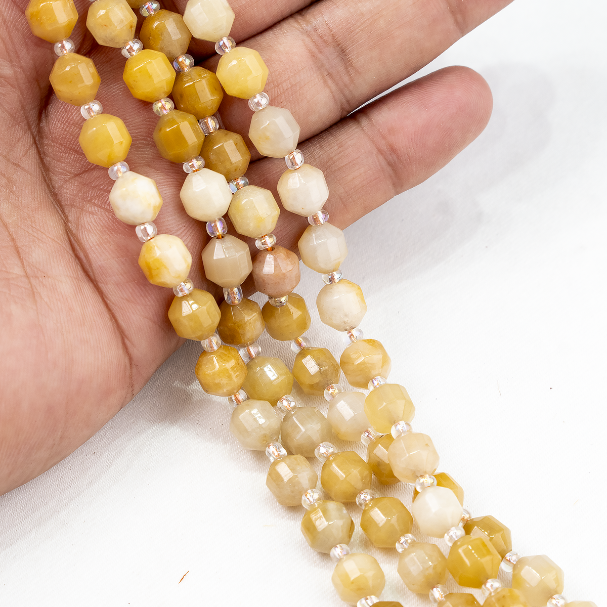 Yellow Aventuirne  Faceted Prism Cut Beads For Jewelry Making