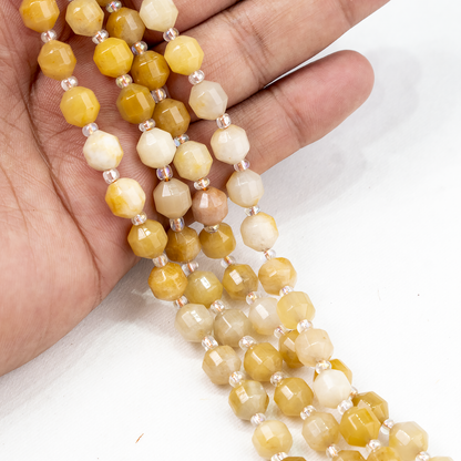 Yellow Aventuirne  Faceted Prism Cut Beads For Jewelry Making