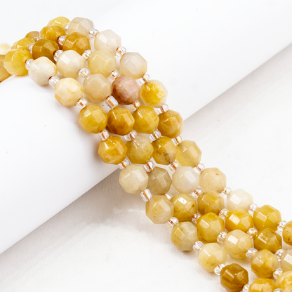 Yellow Aventuirne  Faceted Prism Cut Beads For Jewelry Making