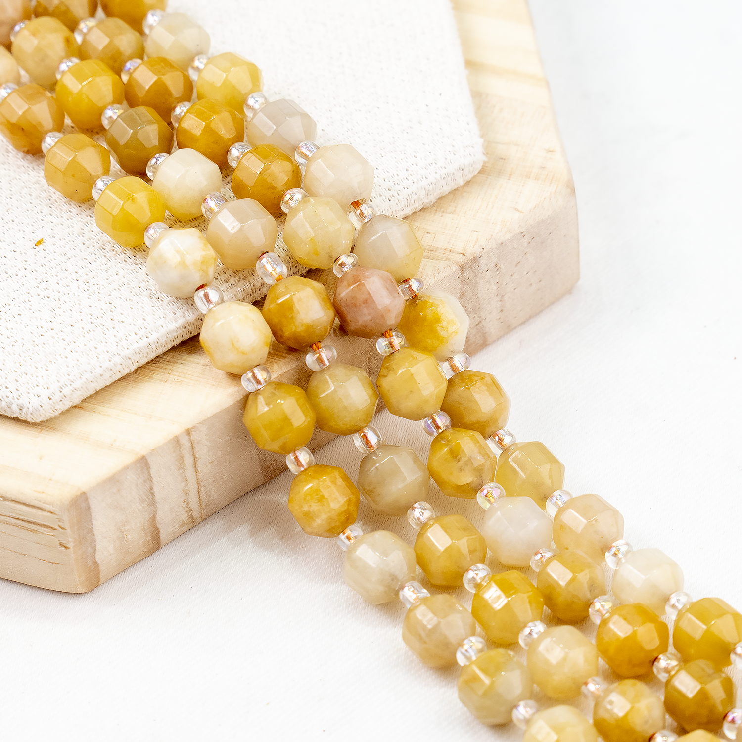 Yellow Aventuirne  Faceted Prism Cut Beads For Jewelry Making