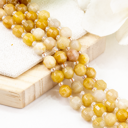 Yellow Aventuirne  Faceted Prism Cut Beads For Jewelry Making