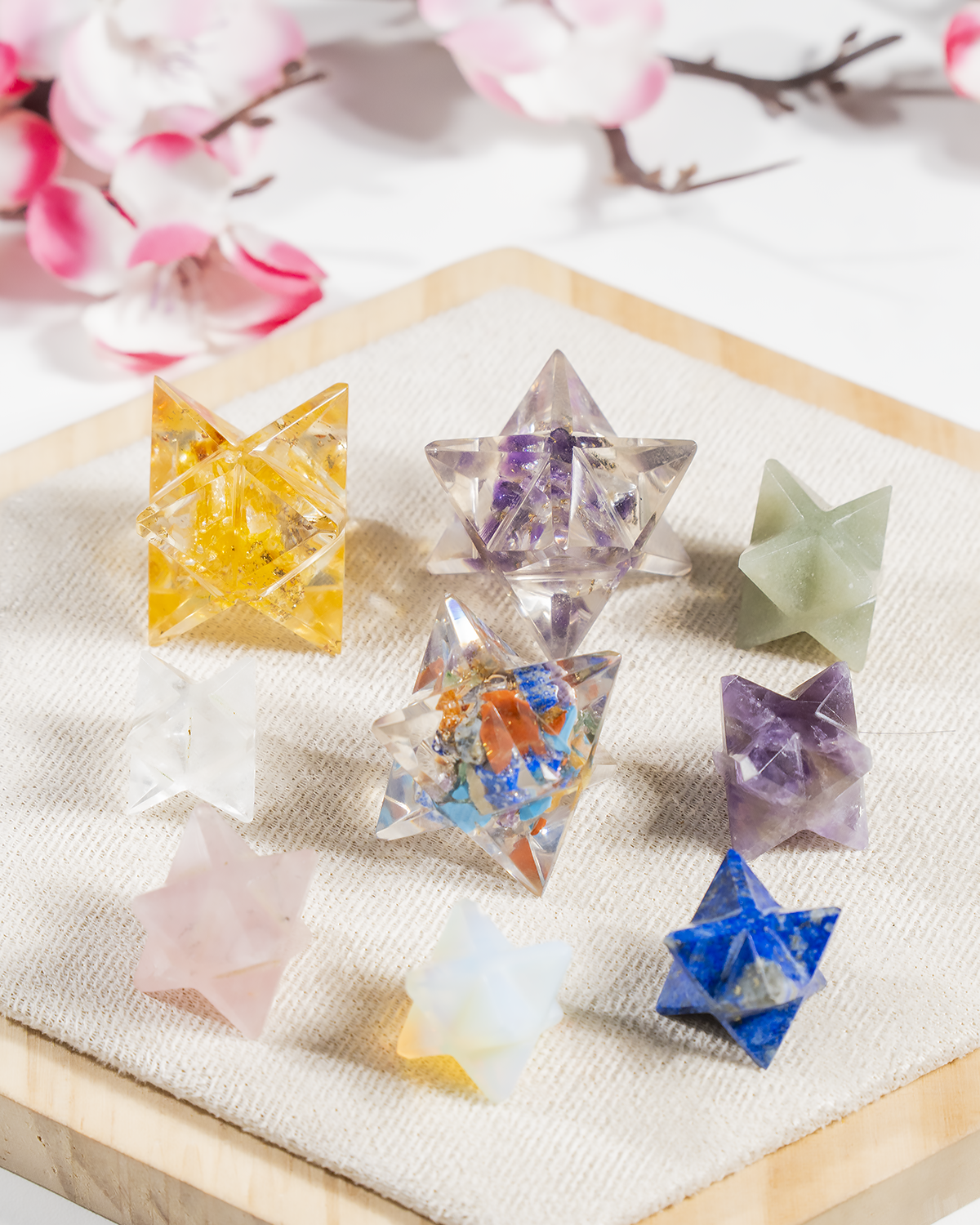 Crystal Merkaba Stars, Crystal Grid, Energy Healing Sacred Geometry Stars  DestGlow