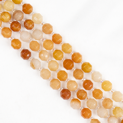 Red Aventurine Faceted Prism Cut Beads For Jewelry Making