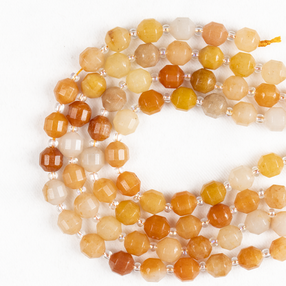Red Aventurine Faceted Prism Cut Beads For Jewelry Making