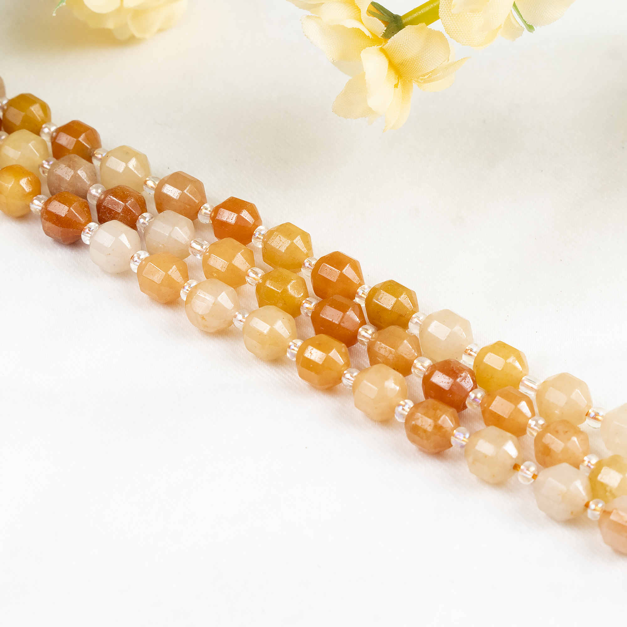 Red Aventurine Faceted Prism Cut Beads For Jewelry Making