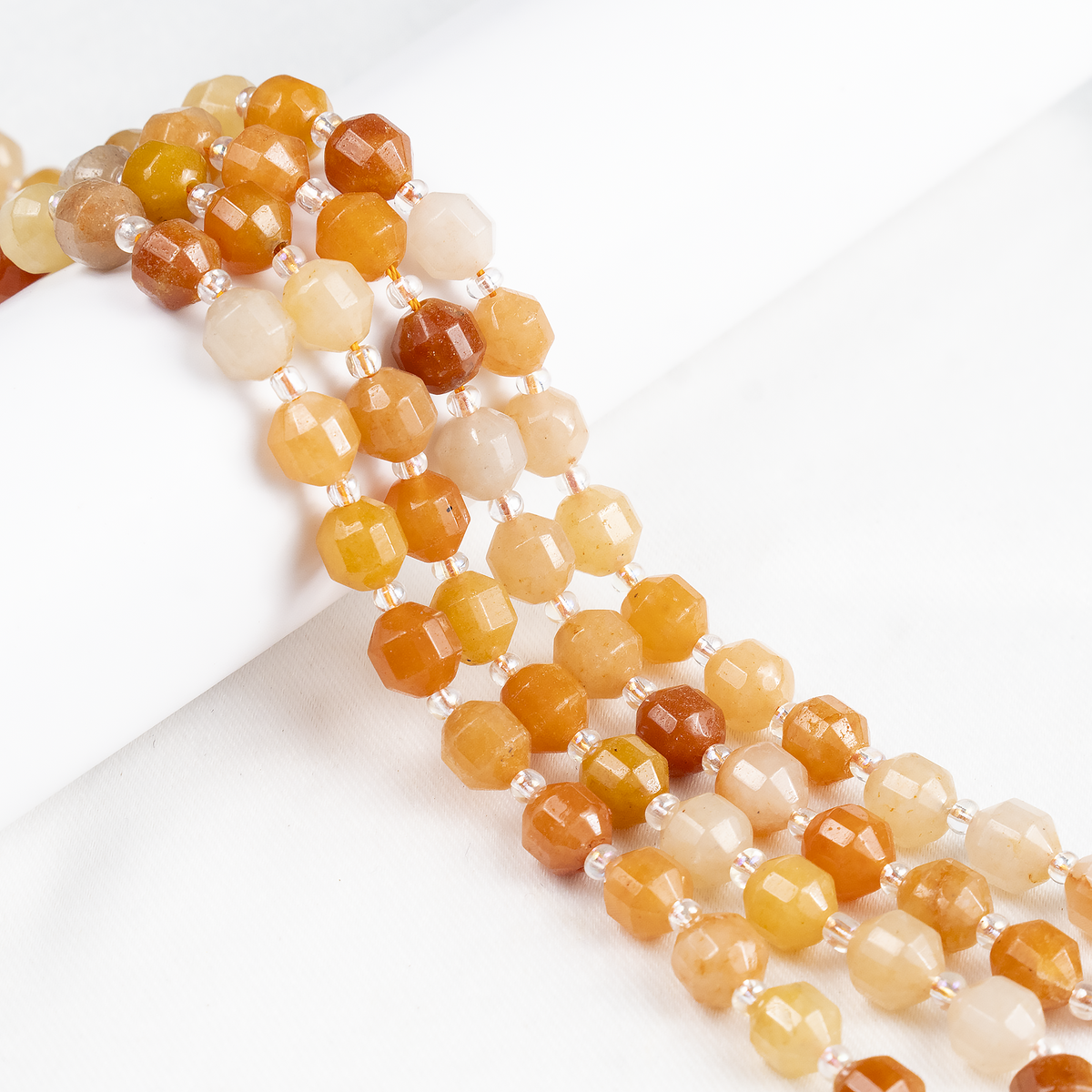 Red Aventurine Faceted Prism Cut Beads For Jewelry Making