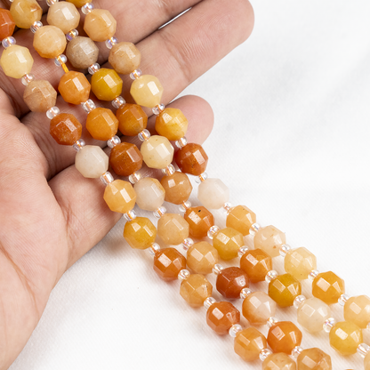 Red Aventurine Faceted Prism Cut Beads For Jewelry Making