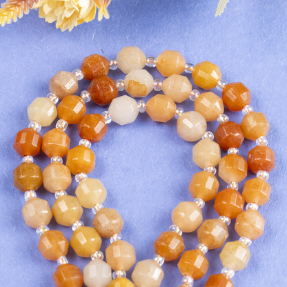 Red Aventurine Faceted Prism Cut Beads For Jewelry Making