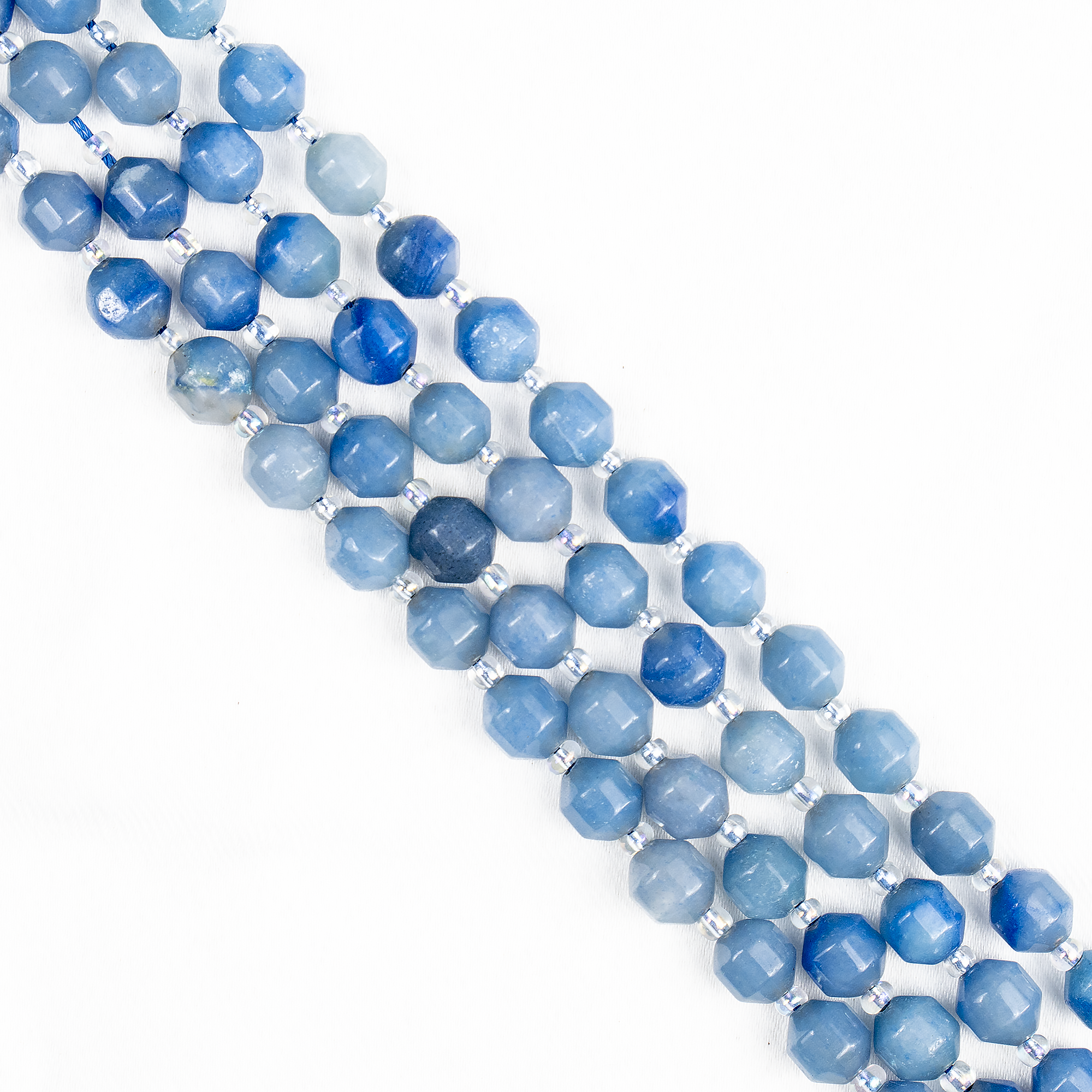 Blue Aventurine Faceted Prism Cut Beads For Jewelry Making