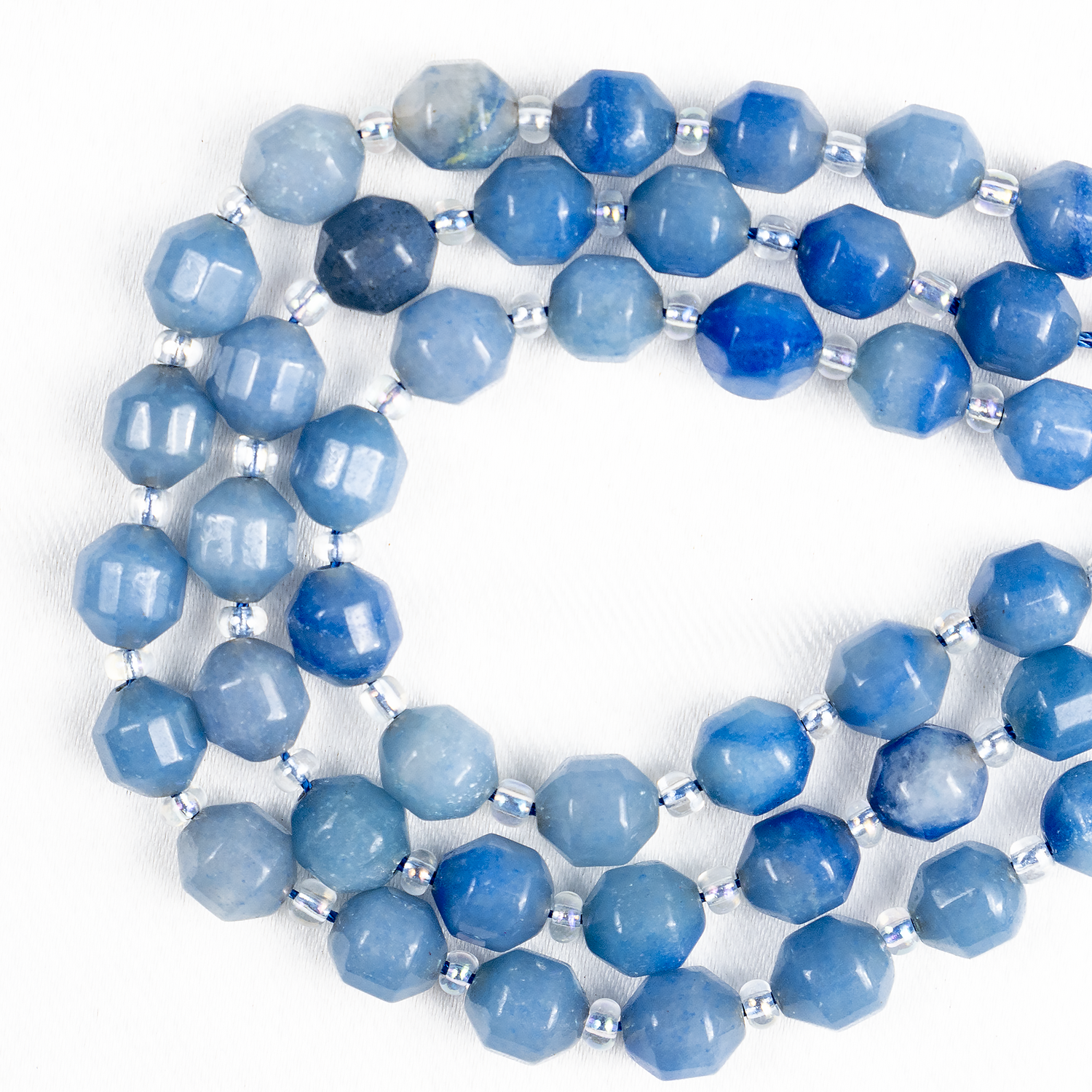 Blue Aventurine Faceted Prism Cut Beads For Jewelry Making