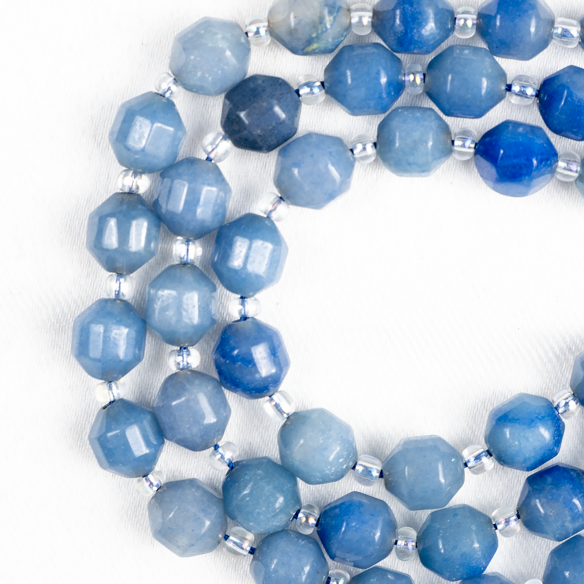 Blue Aventurine Faceted Prism Cut Beads For Jewelry Making