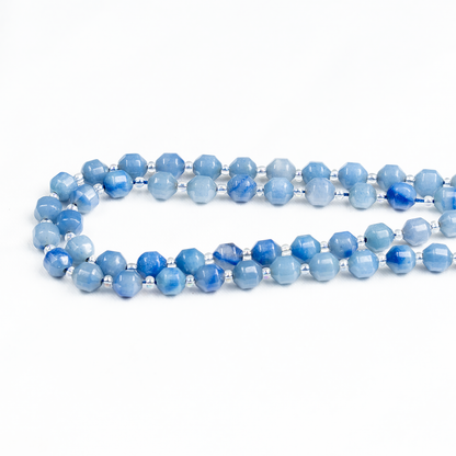 Blue Aventurine Faceted Prism Cut Beads For Jewelry Making