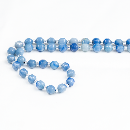 Blue Aventurine Faceted Prism Cut Beads For Jewelry Making