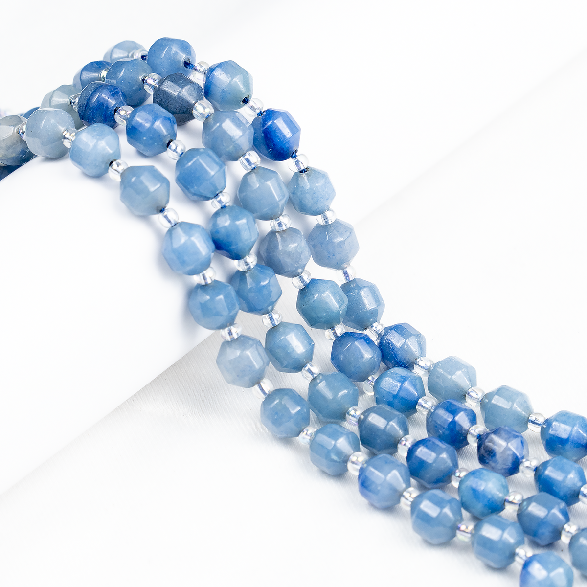 Blue Aventurine Faceted Prism Cut Beads For Jewelry Making