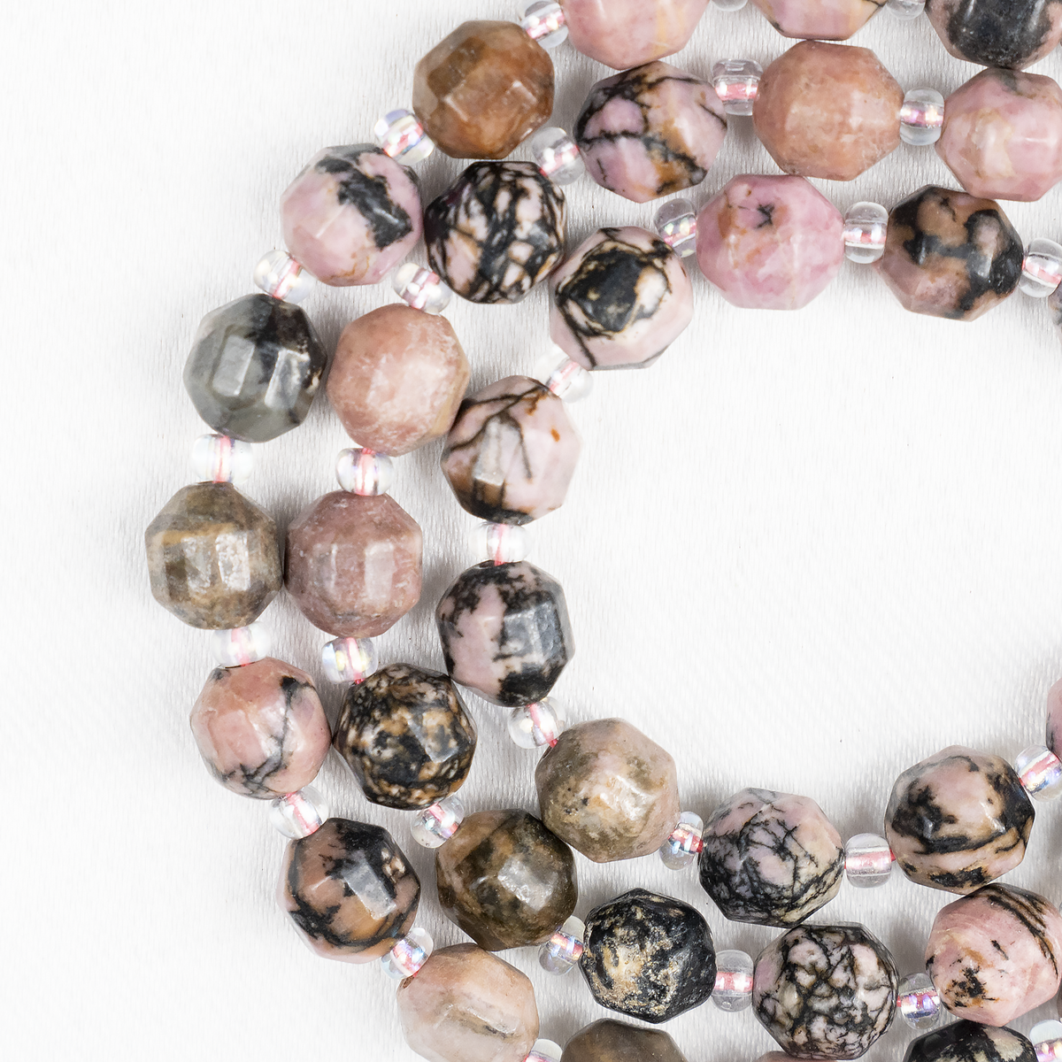 Rhodonite Faceted Prism Cut Beads For Jewelry Making  DestGlow