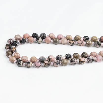 Rhodonite Faceted Prism Cut Beads For Jewelry Making  DestGlow