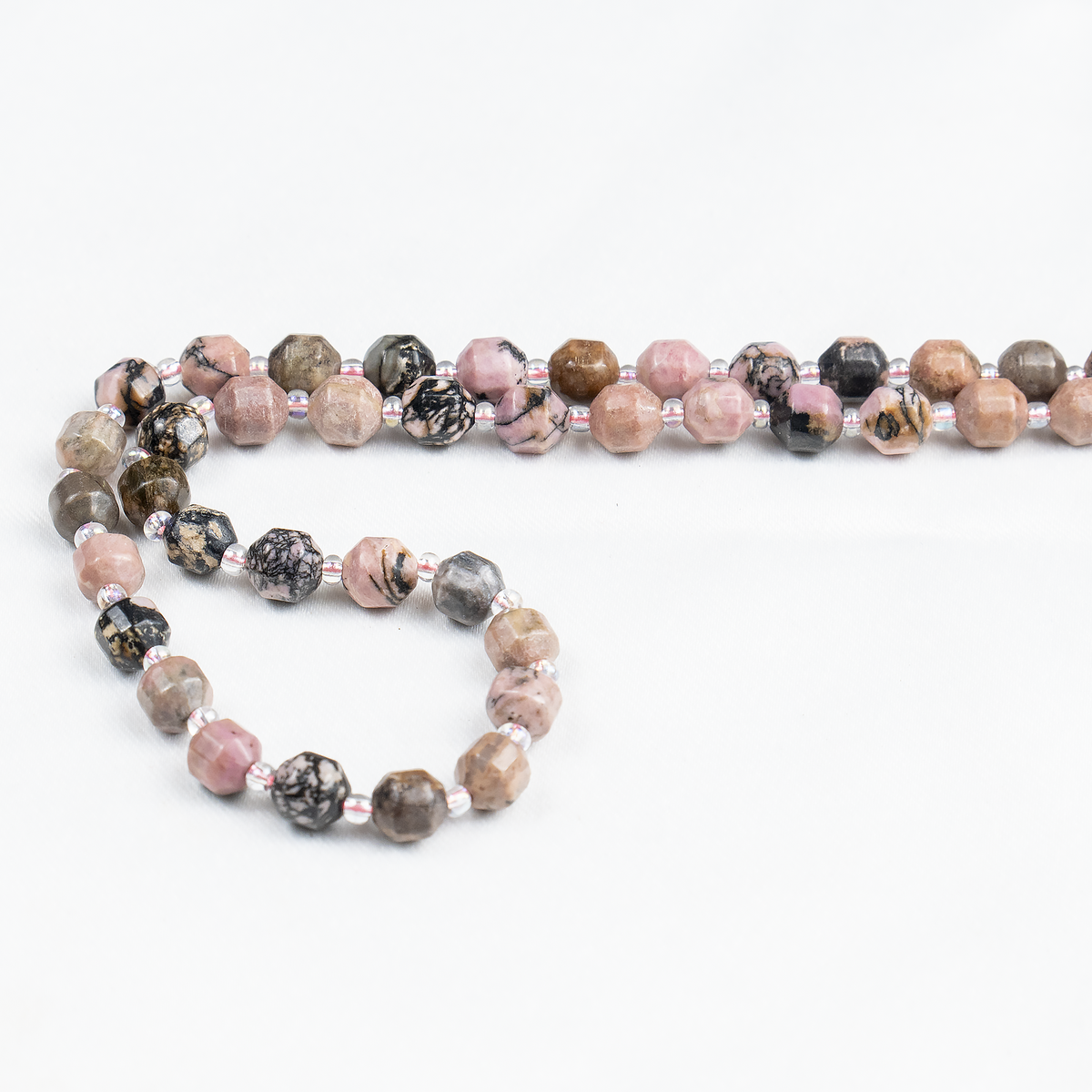 Rhodonite Faceted Prism Cut Beads For Jewelry Making  DestGlow