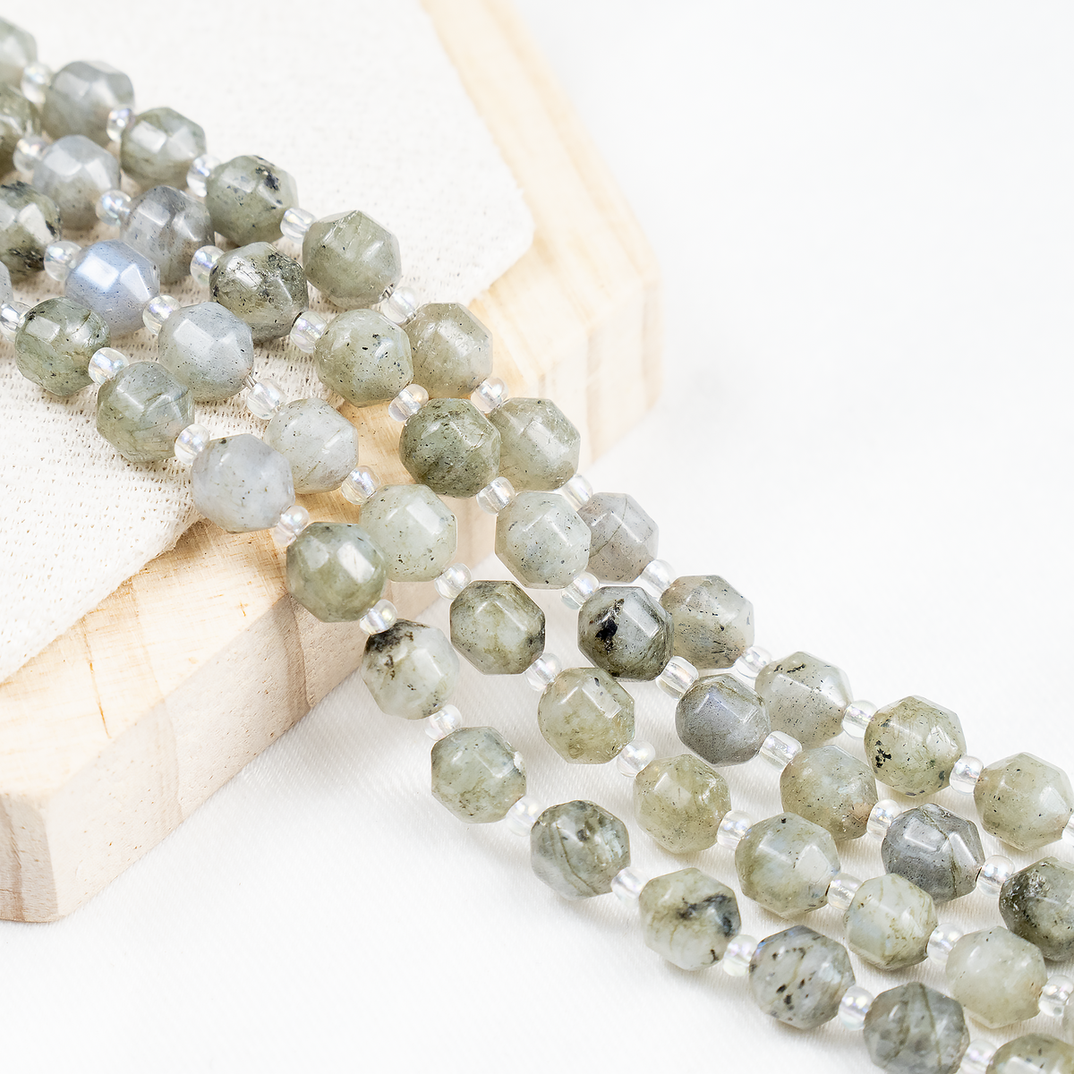 Labradorite Faceted Prism Cut Beads For Jewelry Making  DestGlow