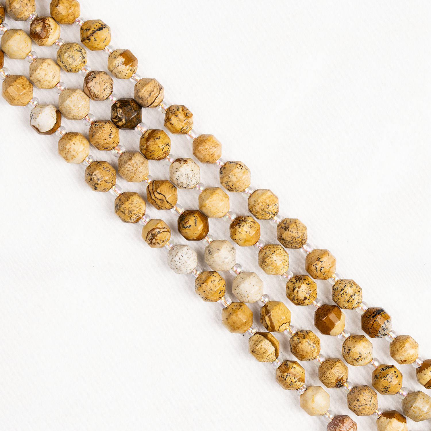 Picture Jasper Faceted Prism Cut Beads For Jewelry Making  DestGlow