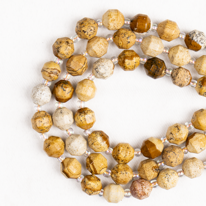 Picture Jasper Faceted Prism Cut Beads For Jewelry Making  DestGlow
