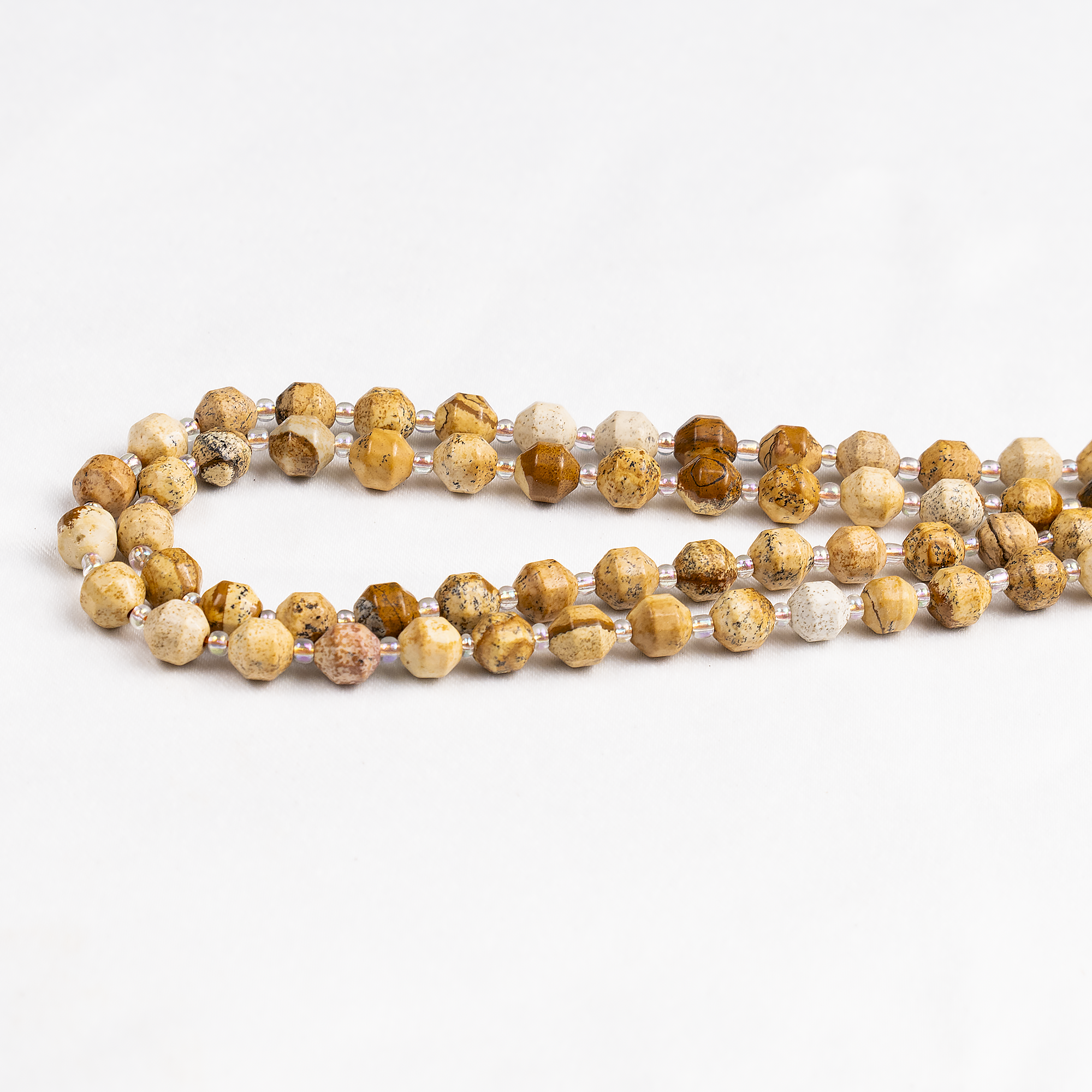 Picture Jasper Faceted Prism Cut Beads For Jewelry Making  DestGlow