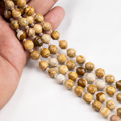 Picture Jasper Faceted Prism Cut Beads For Jewelry Making  DestGlow