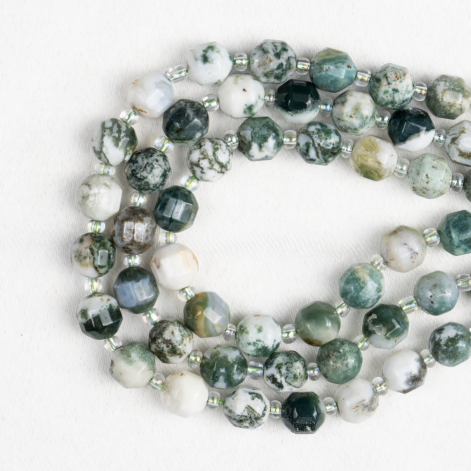 Tree Agate Faceted Prism Cut Beads For Jewelry Making