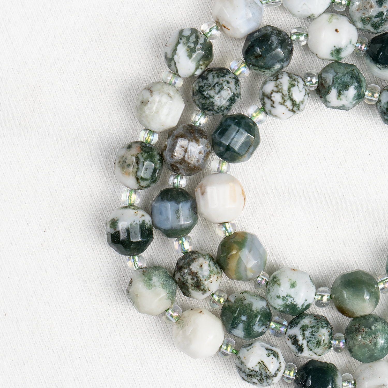 Tree Agate Faceted Prism Cut Beads For Jewelry Making