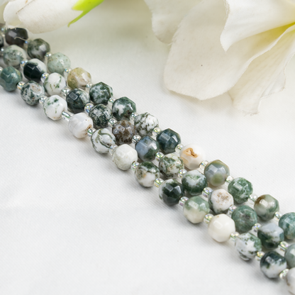 Tree Agate Faceted Prism Cut Beads For Jewelry Making
