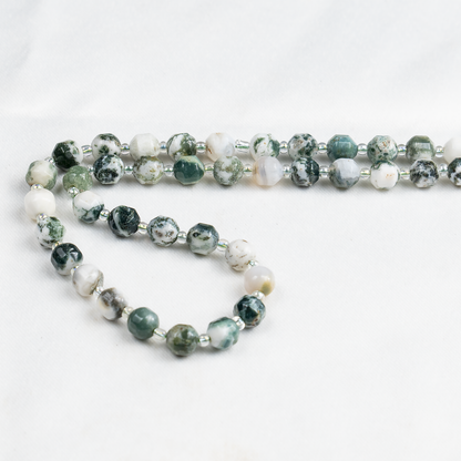 Tree Agate Faceted Prism Cut Beads For Jewelry Making