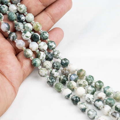 Tree Agate Faceted Prism Cut Beads For Jewelry Making