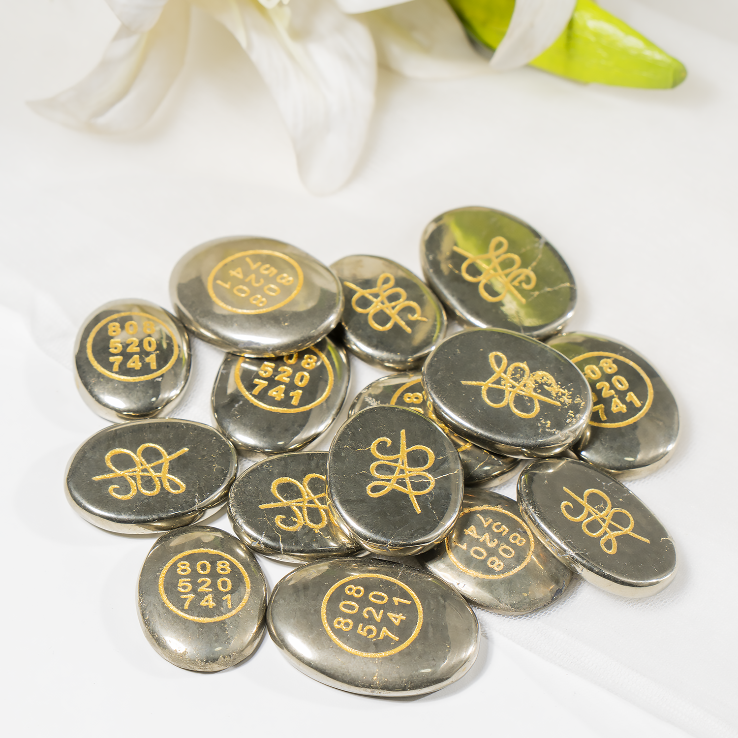 Pyrite Zibu Stones, Zibu Crystals Success Zibu Coins  DestGlow