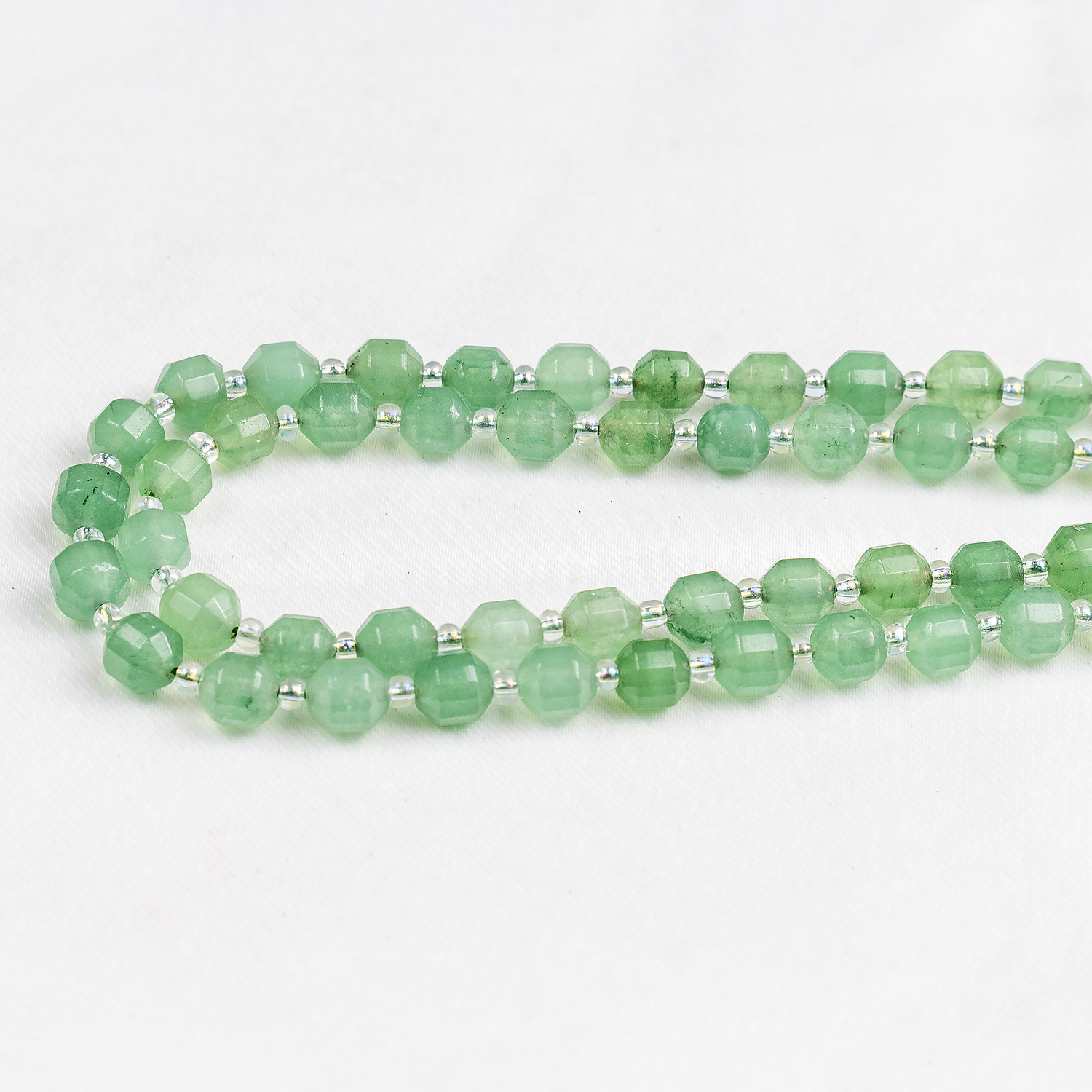 Green Aventurine Faceted Prism Cut Beads For Jewelry Making