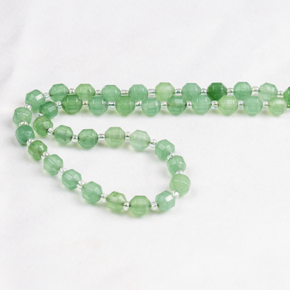 Green Aventurine Faceted Prism Cut Beads For Jewelry Making