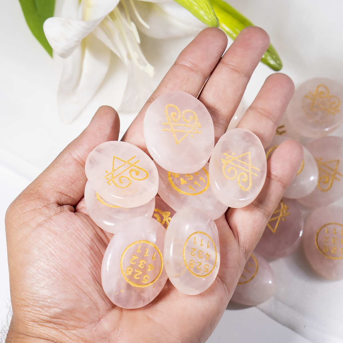 Rose Quartz Zibu Stones, Zibu Crystals Success Zibu Coins.