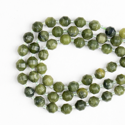 Green Jade Faceted Prism Cut Beads For Jewelry Making  DestGlow