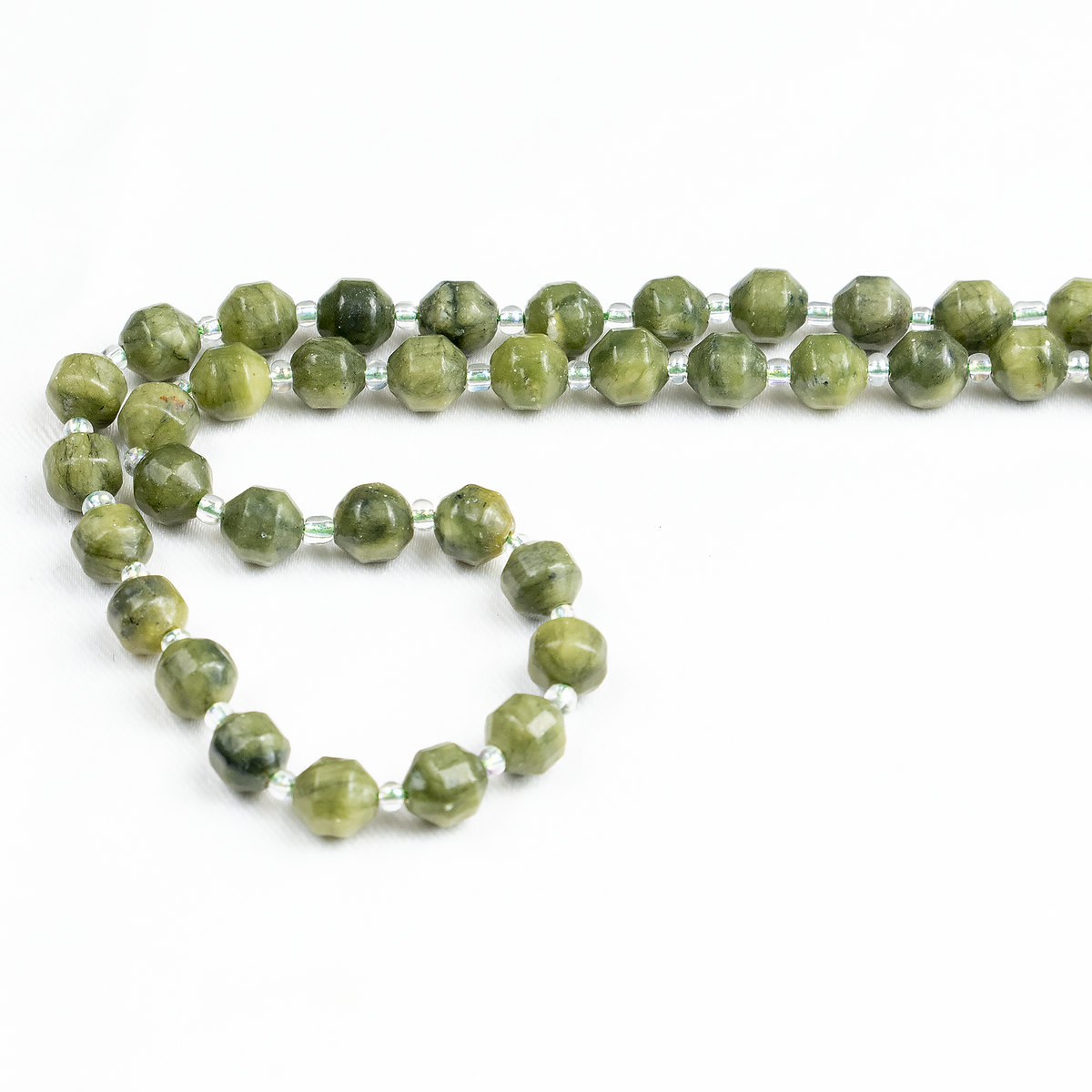 Green Jade Faceted Prism Cut Beads For Jewelry Making