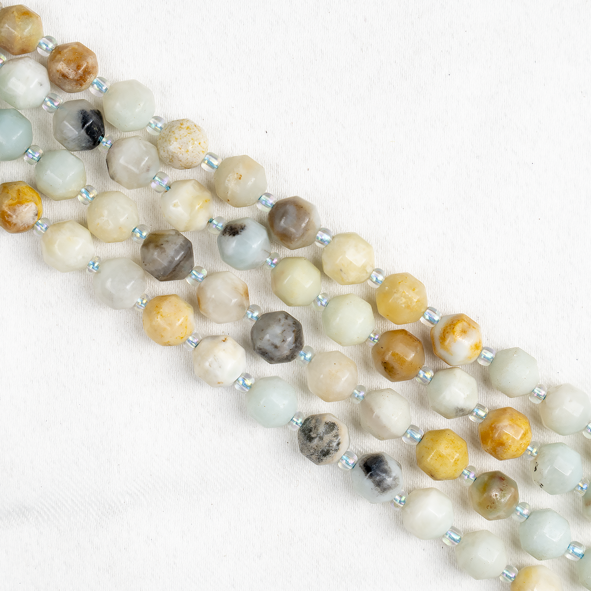 Multi Amazonite Faceted Prism Cut Beads For Jewelry Making  DestGlow
