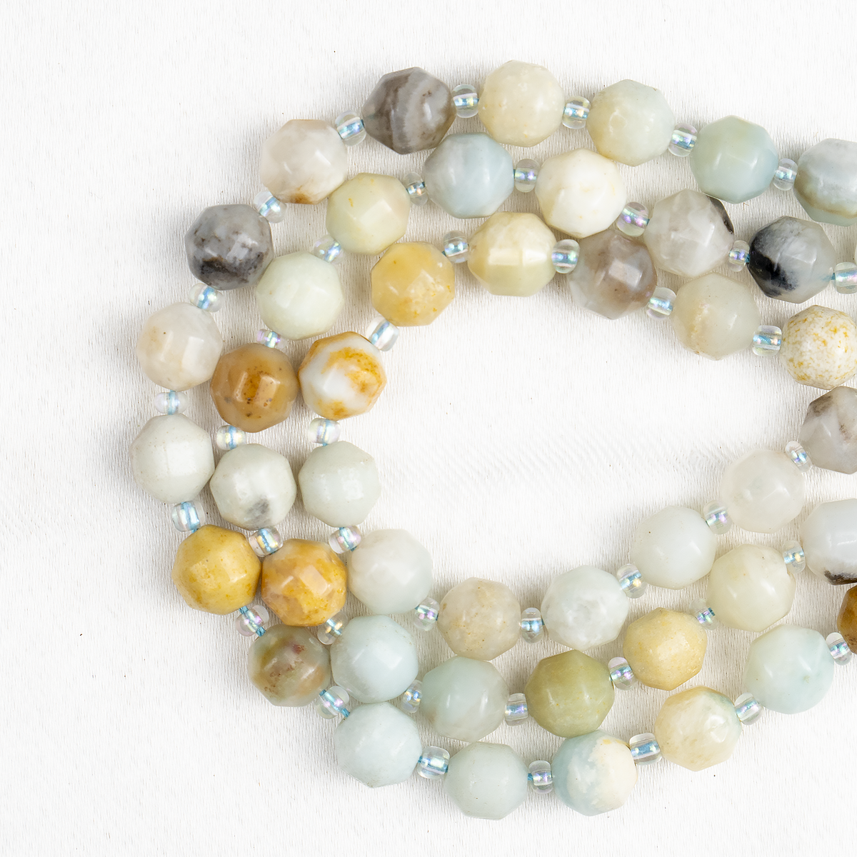 Multi Amazonite Faceted Prism Cut Beads For Jewelry Making  DestGlow