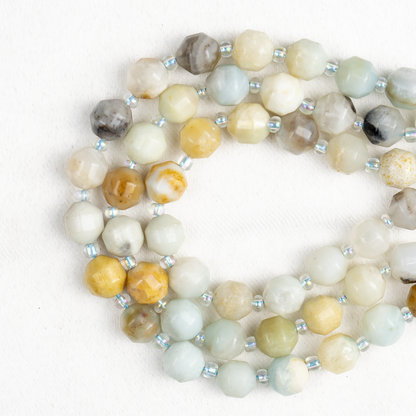 Multi Amazonite Faceted Prism Cut Beads For Jewelry Making  DestGlow
