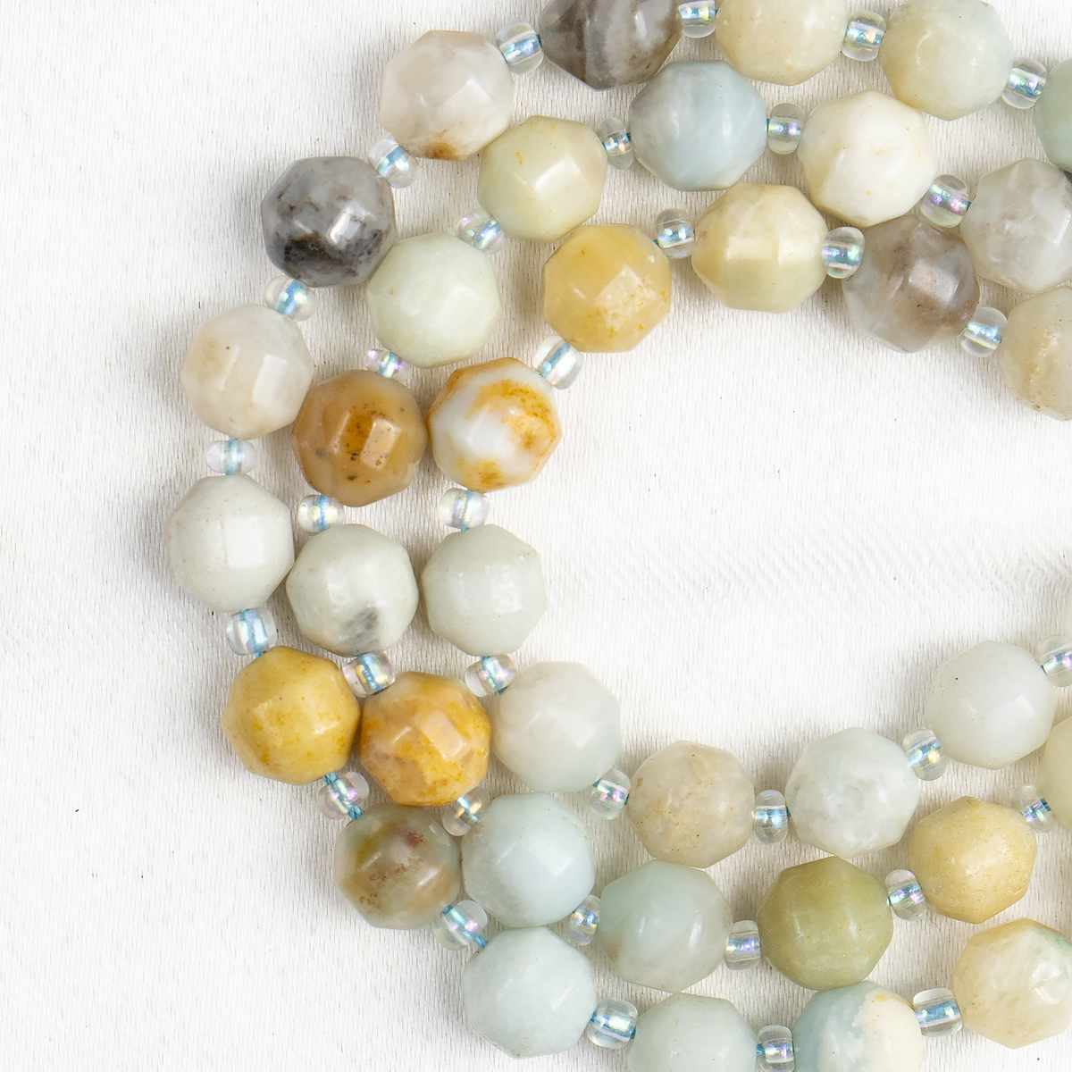 Multi Amazonite Faceted Prism Cut Beads For Jewelry Making  DestGlow