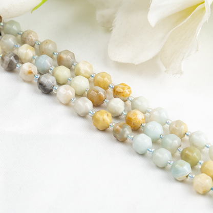 Multi Amazonite Faceted Prism Cut Beads For Jewelry Making  DestGlow