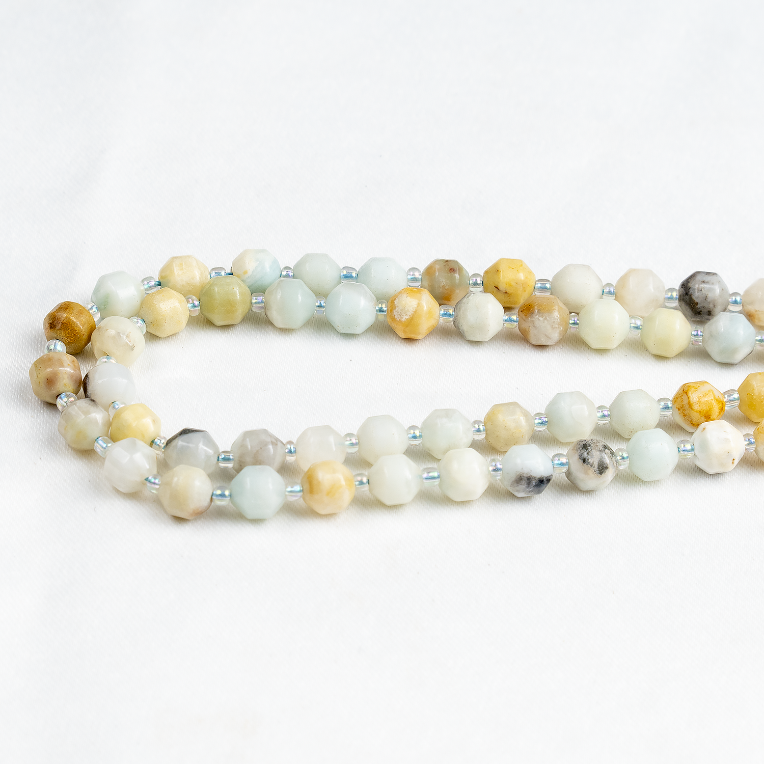 Multi Amazonite Faceted Prism Cut Beads For Jewelry Making  DestGlow