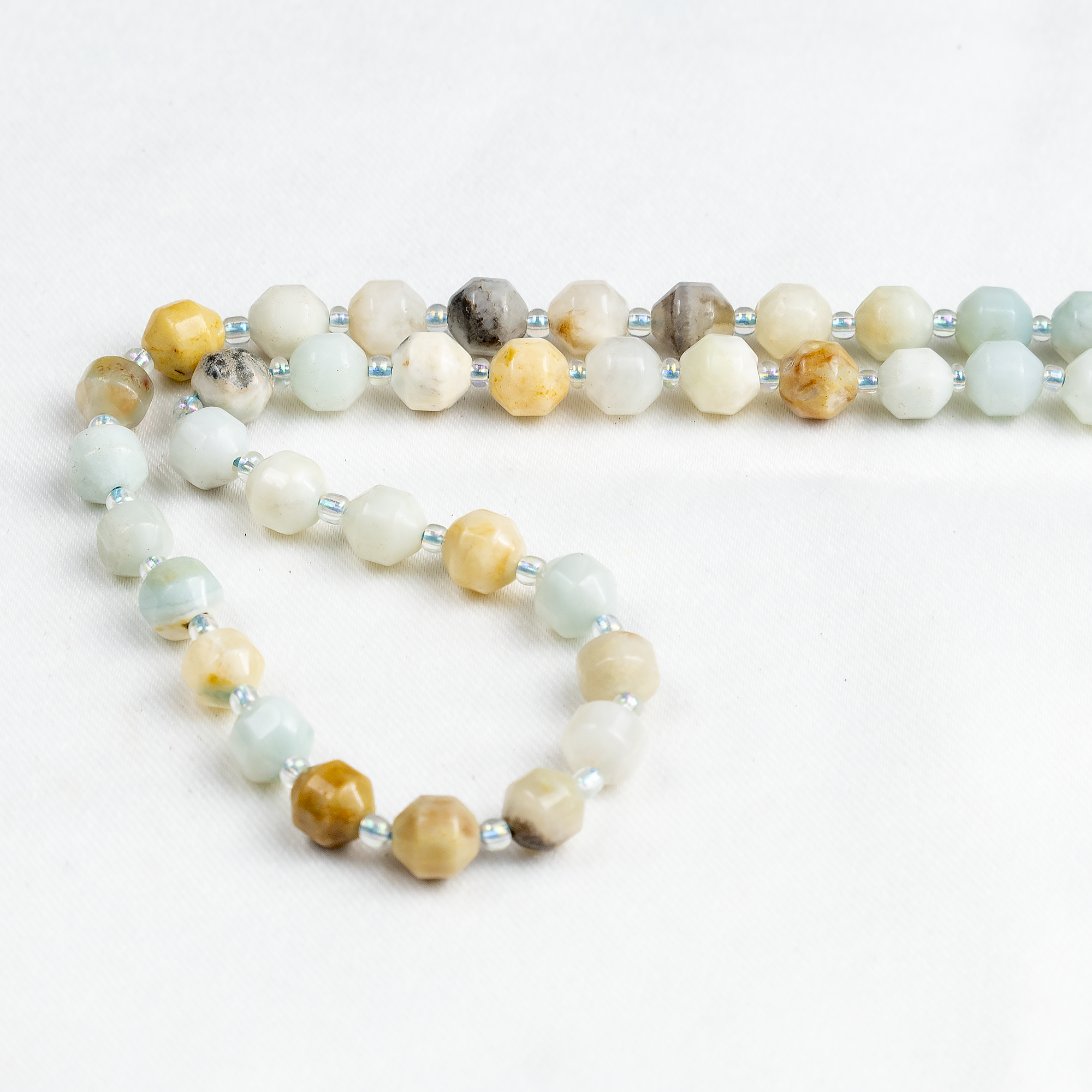 Multi Amazonite Faceted Prism Cut Beads For Jewelry Making  DestGlow