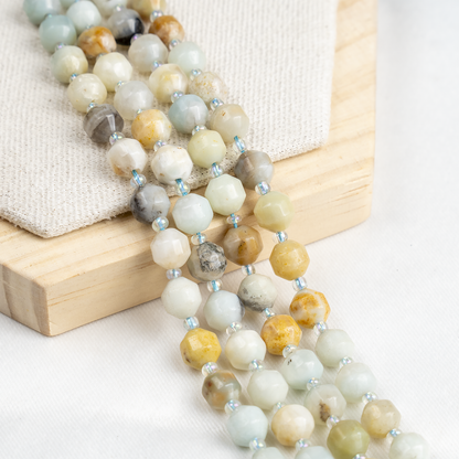Multi Amazonite Faceted Prism Cut Beads For Jewelry Making  DestGlow