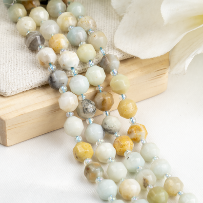 Multi Amazonite Faceted Prism Cut Beads For Jewelry Making  DestGlow
