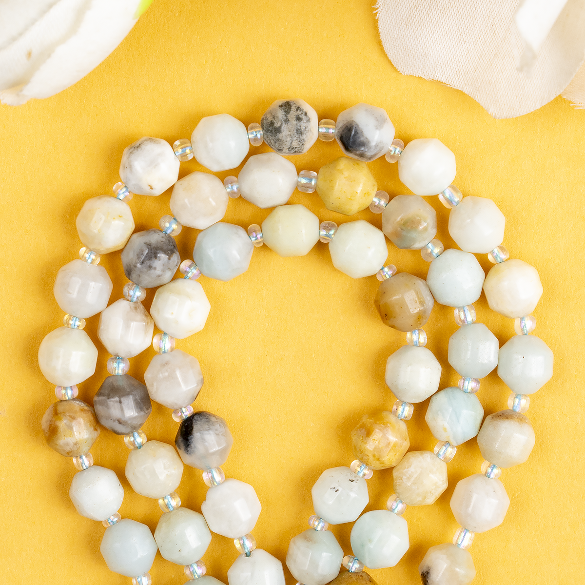 Multi Amazonite Faceted Prism Cut Beads For Jewelry Making  DestGlow