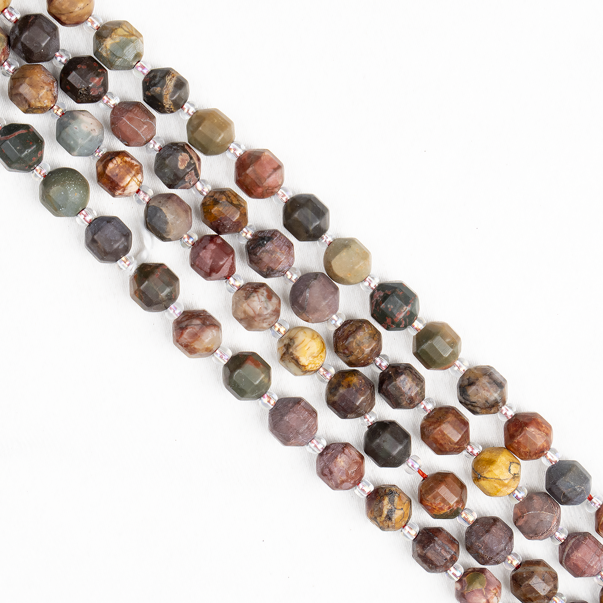 Multi Picasso Jasper Faceted Prism Cut Beads For Jewelry Making  DestGlow