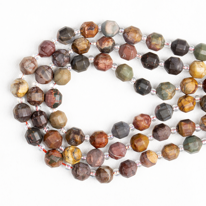Multi Picasso Jasper Faceted Prism Cut Beads For Jewelry Making  DestGlow