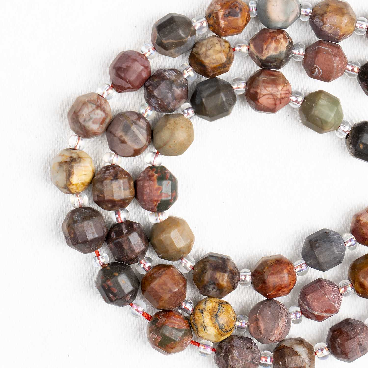 Multi Picasso Jasper Faceted Prism Cut Beads For Jewelry Making  DestGlow